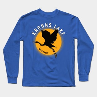 Krohns Lake in Wisconsin Heron Sunrise Long Sleeve T-Shirt